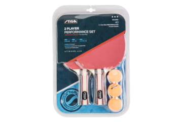 Image of STIGA Performance 2-Player Table Tennis Racket Set, Brown / Red, T1363