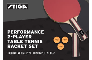 Image of STIGA Performance 2-Player Table Tennis Racket Set, Brown / Red, T1363