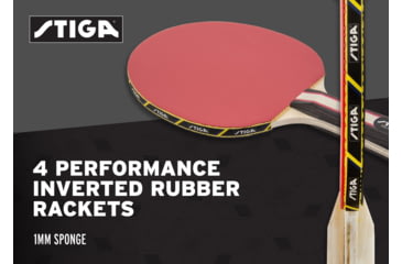 Image of STIGA Performance 4-Player Table Tennis Racket Set, Red / Black, T1365