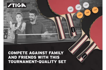 Image of STIGA Performance 4-Player Table Tennis Racket Set, Red / Black, T1365