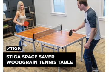 Image of STIGA Space Saver Woodgrain Edition Table Tennis Table, Woodgrain, T8460-2W