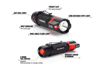 Image of STKR Concepts BAMFF 4.0XL- 400 Lumens Dual LED Flashlight, Black/ Red, 00156