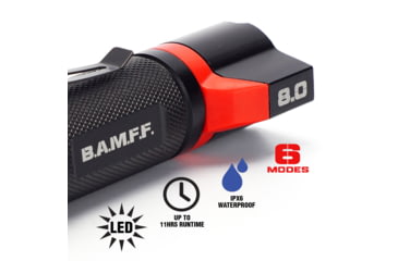 Image of STKR Concepts BAMFF 8.0- 800 Lumens Rechargeable Dual LED Flashlight, Black/ Red, 00341