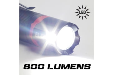 Image of STKR Concepts BAMFF 8.0- 800 Lumens Rechargeable Dual LED Flashlight, Black/ Red, 00341
