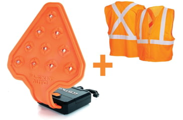 Image of STKR Concepts FLEXIT AUTO Roadside Flashlight Safety Combo Kit - A 200 Lumen, 3x AA Ultra-Flexible Roadside Safety LED Flashlight &amp; High-Vis Safety Vest, Orange, 00388