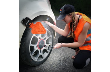 Image of STKR Concepts FLEXIT AUTO Roadside Flashlight Safety Combo Kit - A 200 Lumen, 3x AA Ultra-Flexible Roadside Safety LED Flashlight &amp; High-Vis Safety Vest, Orange, 00388