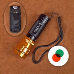 Image of Stone River Gear Adjustable Focusing 3 Position LED High 150 Lumens with Pouch, Black -Orange, 4.5 SRG3TAFS