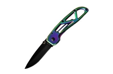 Image of Stone River Gear Ceramic Folding Knife, Lock w/Pocket Clip, Rainbow/Black, 6.5 SRG5RTB