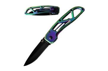 Image of Stone River Gear Ceramic Folding Knife, Lock w/Pocket Clip, Rainbow/Black, 6.5 SRG5RTB