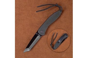 Image of Stone River Gear Ceramic Liner Lock Folding Knife,4in w/Tanto Blade,G10 Handle and Pocket Clip,Black SRG2GLT