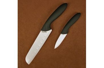 Image of Stone River Gear Ceramic Santoku and Paring Knife Gift Set, Black-White, 6.0, 3.0 SRG23CKW