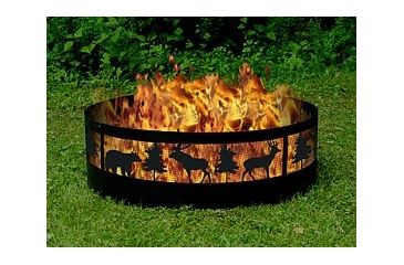 Image of Stone River Gear Custom-Themed Fire Ring with Carrying Case, Black, 31 SRG3FR/WILDLIFE