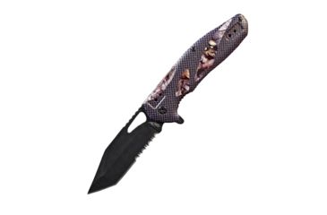 Image of Stone River Gear Folding Knife w/Mossy Oak Break up Country Countoured Comport Grip Handles Sheath, Camo/Black, 3.25 SRG4TSCP