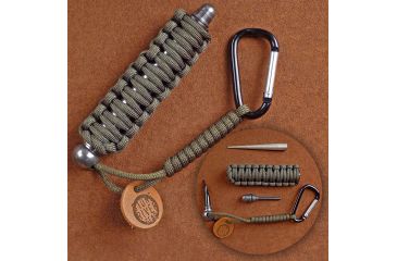 Image of Stone River Gear Magnesium FireStarter/Striker and Diamond Coated Knife Sharpener Combo,Wrapped Paracord Handle and Carabiner SRG1GSM