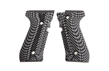 Image of Stoner CNC Beretta 92 Slash and Burn G10 Gun Grips Fits 92FS/96 M9 Series Pistol, Grey Black, STO-BR-B92-SB-GRB