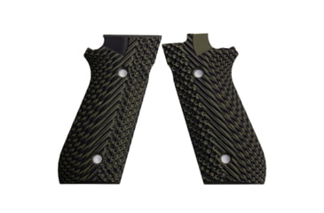 Image of Stoner CNC Beretta 92 Slash and Burn G10 Gun Grips Fits 92FS/96 M9 Series Pistol, OD Green Black, STO-BR-B92-SB-ODG