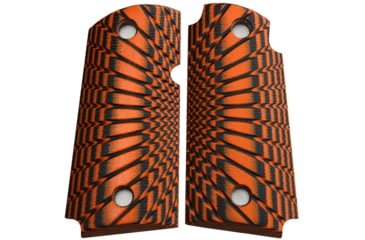 Image of Stoner CNC Kimber Micro 9 9mm Starburst G10 Gun Grips, Orange Black, Non Ambi, STO-KMC9-ST-NO-ORG