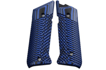 Image of Stoner CNC Ruger Mark IV Target Hunter Standard or Competition G10 Gun Grips Slash and Burn Design Fits Ruger Mark IV Rimfire, Blue Black, STO-MKIV-SB-BLB