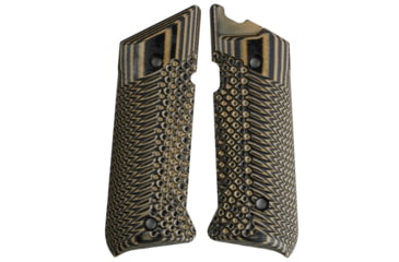 Image of Stoner CNC Ruger Mark IV Target Hunter Standard or Competition G10 Gun Grips Slash and Burn Design Fits Ruger Mark IV Rimfire, Brown Black, STO-MKIV-SB-BNB