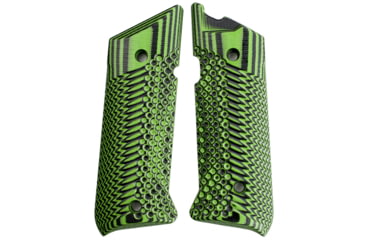 Image of Stoner CNC Ruger Mark IV Target Hunter Standard or Competition G10 Gun Grips Slash and Burn Design Fits Ruger Mark IV Rimfire, Neon Green Black, STO-MKIV-SB-NG