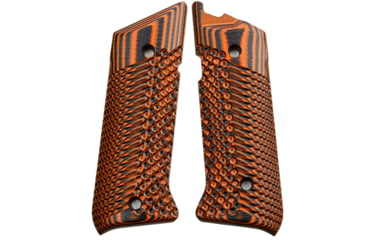 Image of Stoner CNC Ruger Mark IV Target Hunter Standard or Competition G10 Gun Grips Slash and Burn Design Fits Ruger Mark IV Rimfire, Orange Black, STO-MKIV-SB-ORG