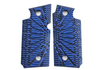 Image of Stoner CNC SIG P938 G10 Gun Grips Aggressive Starburst Fits Sig Sauer 9mm P938 Pistol, Blue Black, Ambi, STO-P938-AS-AM-BLB