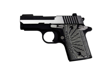 Image of Stoner CNC SIG P938 G10 Gun Grips Aggressive Starburst Fits Sig Sauer 9mm P938 Pistol, Grey Black, Non Ambi, STO-P938-AS-NO-GRB