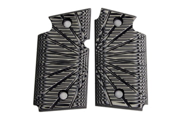 Image of Stoner CNC SIG P938 G10 Gun Grips Aggressive Starburst Fits Sig Sauer 9mm P938 Pistol, Grey Black, Non Ambi, STO-P938-AS-NO-GRB