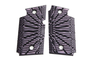 Image of Stoner CNC SIG P938 G10 Gun Grips Aggressive Starburst Fits Sig Sauer 9mm P938 Pistol, Lavendar Black, Non Ambi, STO-P938-AS-NO-LRB