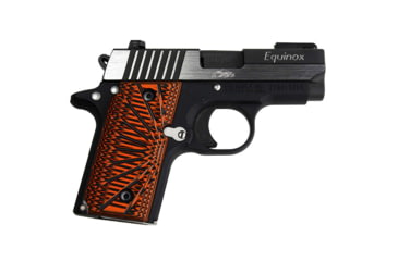 Image of Stoner CNC SIG P938 G10 Gun Grips Aggressive Starburst Fits Sig Sauer 9mm P938 Pistol, Orange Black, Ambi, STO-P938-AS-AM-ORG