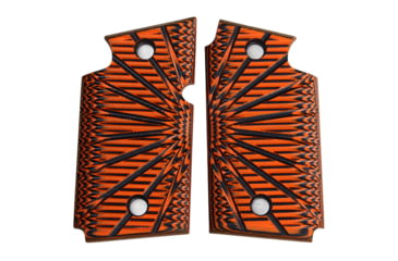 Image of Stoner CNC SIG P938 G10 Gun Grips Aggressive Starburst Fits Sig Sauer 9mm P938 Pistol, Orange Black, Ambi, STO-P938-AS-AM-ORG