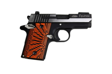 Image of Stoner CNC SIG P938 G10 Gun Grips Aggressive Starburst Fits Sig Sauer 9mm P938 Pistol, Orange Black, Ambi, STO-P938-AS-AM-ORG
