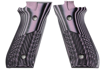 Image of Stoner CNC Taurus PT92 Half Checker G10 Gun Grips fit PT 92 Taurus Pistol with Decocker, Lavender Black, STO-PT92-HC-LRB