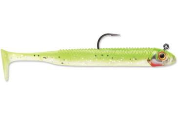 Image of Storm 360GT Searchbait Minnow, 2.5", 3/32oz Jig, #2 Hook 1 Rigged/2 Bodies, Chartreuse Ice, SBM25CI-332J