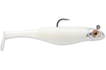 Image of Storm 360GT Searchbait Shad, Sinking, 3-1/2", 1/4oz, #2/0 Hk, 1 Rigged Two Bodies, Pearl Ice, SBD35PI-14J