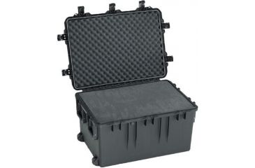 Image of Pelican Storm Cases iM3075 Dry Box w/Wheels, 33.31x24.25x19.27in, Black, Padded Divider iM3075-00002