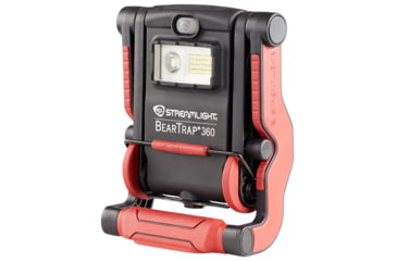 Image of Streamlight BearTrap 360 120V AC Rechargeable Work Light with Rotating Body, Black/Red, 61523