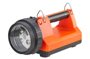 Image of Streamlight E-Flood FireBox 1500 Lumens Rechargeable Lantern with Blue Taillight LEDs, 120V AC/12V DC Standard System with Shoulder Strap &amp; Mounting Rack, Orange, 45811