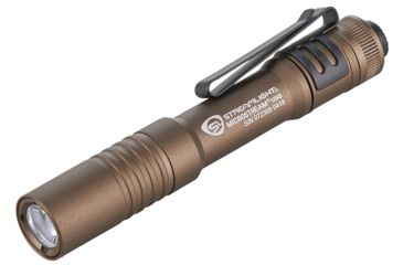 Image of Streamlight MicroStream Ultra-Compact USB Rechargeable Personal Light, 250/50 Lumens w/ 5in USB Cord and Lanyard, Box, Coyote, 66609