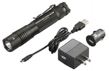 Image of Streamlight ProTac HL USB Rechargeable Tactical Flashlight - 850 Lumens- 120V AC/12V DC, Black 88054