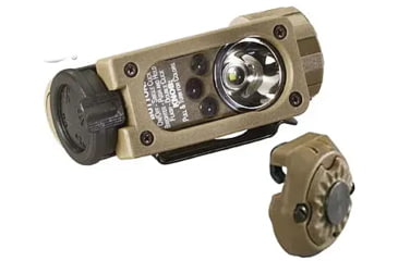 Image of Streamlight Sidewinder Compact Aviation Light, Tan - White, Grn, Blue, IR LEDs, helmet mount 14120