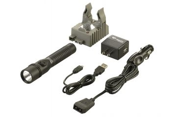 Image of Streamlight Strion DS 375 Lumen Flashlight-IEC Type A 120V/100V,AC/12V DC-1 Holder, Black, 74411