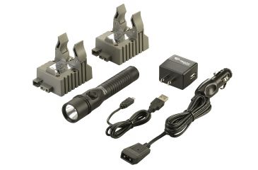 Image of Streamlight Strion DS 375 Lumen Flashlight-IEC Type A 120V/100V,AC/12V DC-2 Holders, Black, 74412