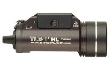 Image of Streamlight TLR-1 HL LED Weapon Light Earless Screw w/Batteries, CR123A, White, 1000 Lumens, Black, 69264