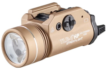 Image of Streamlight TLR-1 HP 1000 Lumens High-Candela Rail-Mounted Strobing LED Tactical Light, CR123A, FDE, 59151
