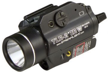 Image of Streamlight TLR-2 IRW Visible White LED and Class I IR Laser w/ Rail Locating Keys For Glock, CR123A, White, 300 Lumens, Black, 69165