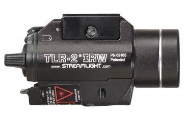 Image of Streamlight TLR-2 IRW Visible White LED and Class I IR Laser w/ Rail Locating Keys For Glock, CR123A, White, 300 Lumens, Black, 69165