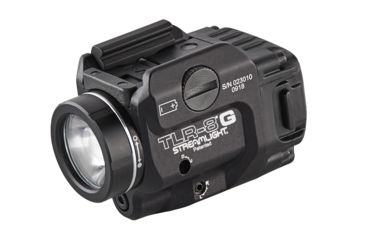 Image of Streamlight TLR-8 G Tactical Weapon Light w/Laser Sight, Rail Mounted, 500 Lumen LED, 510-520nm Green Laser, 1 x CR123A Battery, Black, 69430