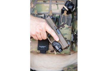 Image of Streamlight TLR-8 Tactical Weapon Light w/Laser Sight, Rail Mounted, 500 Lumen LED, 640-660nm Red Laser, 1 x CR123A Battery, Black, 69410