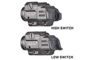 Image of Streamlight TLR-8A A Weapon Light and Laser, Both High and Low Switch Mounted on TLR-8A, CR123A, Red Beam, 500 Lumens, Black, 69414